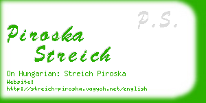 piroska streich business card